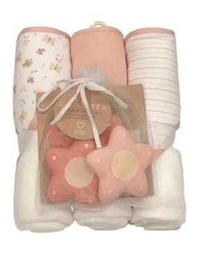 Chick Pea Baby Towel Set Hooded Towels & Bath Toys Pink Neutral Newborn Gift Set